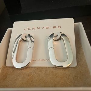 JENNY BIRD SILVER MEGA U-LINK EARRINGS.